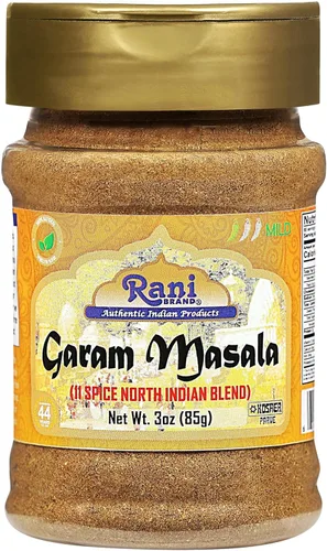 Rani Garam Masala Mezcla india de 11 especias, tarro de PET de 3 onzas (85g) ~ Todo natural, sin sal | Vegano | Sin colores | Sin gluten | Sin OGM |
