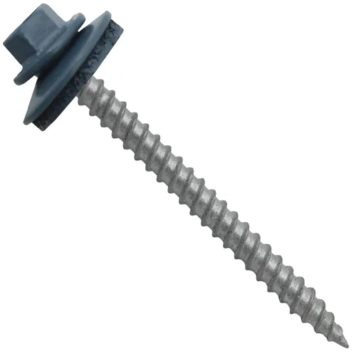 Miniatura 43 de 12 tornillos para techos de metal gris ABC de 2-1/2 pulgadas, cabezal de arandela hexagonal, arranque automático/roscado, arandela EPDM. 1 bolsa
