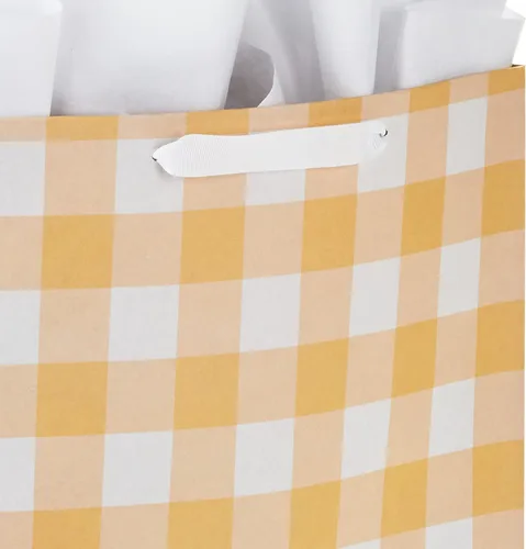 Miniatura 5 de Hallmark Bolsas de regalo extra grandes de 15 pulgadas con papel de seda (2 bolsas: Baby Animals, Yellow Gingham) para baby showers, primer