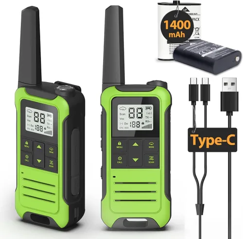 Miniatura 12 de Walkie Talkies de Largo Alcance Recargables para Adultos, Baofeng F22 FRS Radio Walky Talky Walkie-Talkie Familiar con Linterna Batería de 1400 mAh