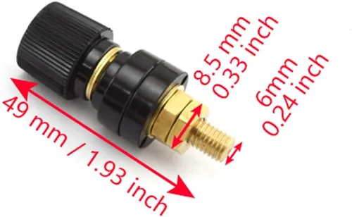 Miniatura 3 de SDTC Tech Paquete de 2 pernos de terminal de batería de cobre de 1/4 de pulgada M6 Kit de conectores de poste de conexión de energía para batería