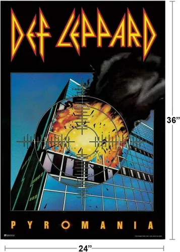 Miniatura 3 de Def Leppard Pyromania Portada del Álbum Mercancía de Música Heavy Metal Retro Vintage Estética de los 80s Banda de Rock Arte de Pared Genial Póster