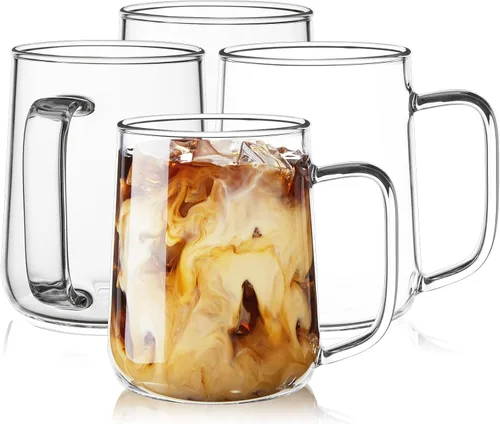 Miniatura 12 de Juego de 2 Tazas de Café Espresso de Vidrio, Tazas de Espresso de 3 oz Transparentes con Asa, Mini Tazas de Café, Vasos de Café, Tazas de Demitasse