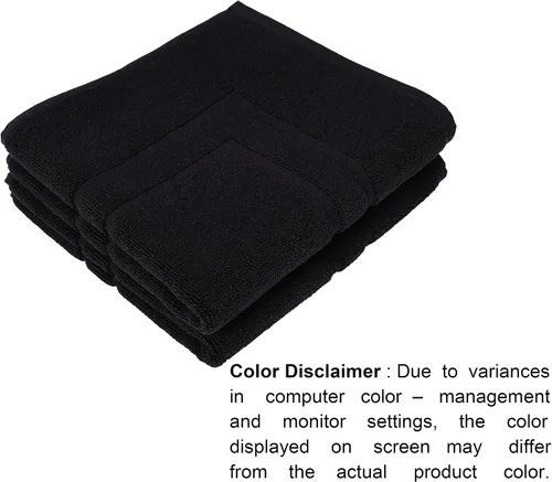 Miniatura 4 de GLAMBURG Paquete de 2 tapetes de baño de algodón prémium de 20 x 32 pulgadas, 100% algodón hilado en anillo, calidad de hotel y spa, 21.16 oz/m²