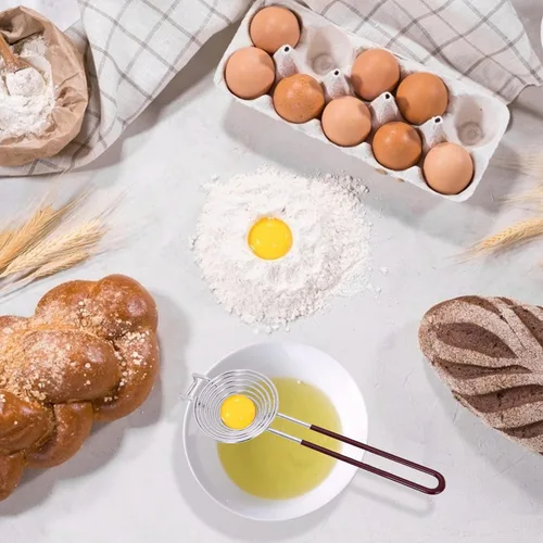 Miniatura 7 de NileHome Separador de Huevos Separador de Yema y Clara de Huevo de Acero Inoxidable Filtro de Tamizado de Clara y Yema de Huevo Divisor de Huevos