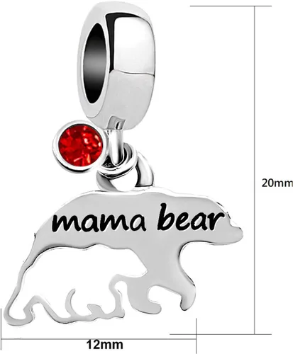 Miniatura 2 de KunBead Mama Bear Mom - Abalorio de cuentas para pulseras para mujer, piedra natal, cuentas de cristal