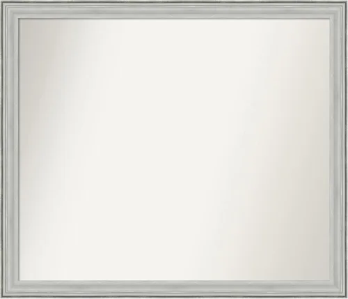 Miniatura 53 de Amanti Art Espejo de baño plateado para sobre fregadero, 25 x 25 pulgadas, espejo de tocador cuadrado estrecho de níquel cepillado, marco de madera