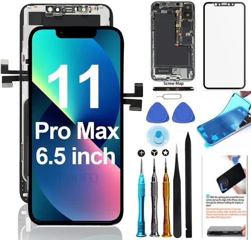 para iPhone 11 Pro Max Reemplazo de pantalla 6.5 pulgadas LCD Pantalla 3D Touch Digitalizador Marco Ensamblaje Kit de reparación completo con
