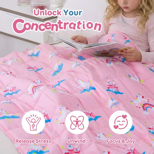 Miniatura 3 de Kivik Manta con peso de 3 libras, transpirable, pequeña y pesada, para dormir y relajarse, para cama, sofá, hogar, escuela, lavable a máquina