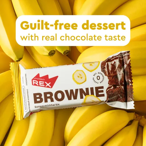 Miniatura 6 de Show Case - Juego de 12 pasteles de proteína de plátano "brownie" con colágeno, bocadillo horneado suave de alto contenido de proteínas con plátano