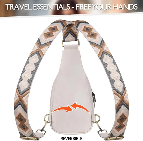 Miniatura 4 de JXWENBYX Bolso bandolera para mujer, de piel sintética, pequeño, bandolera, mochila cruzada a la moda, bolsa de pecho para viajar, senderismo