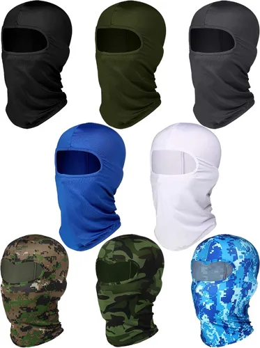SATINIOR Pasamontañas de verano, 8 unidades, resistente al viento, protección UV, pasamontañas al aire libre (colores clásicos), Colores clásicos