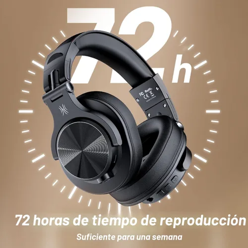 Miniatura 3 de OneOdio A70 Auriculares Bluetooth para oído, auriculares inalámbricos con 72H de tiempo de reproducción, de alta resolución, micrófono incorporado