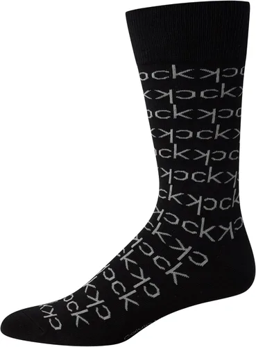 Miniatura 6 de Calvin Klein Calcetines de vestir para hombre - Calcetines estampados de mezcla de algodón (4 pares)