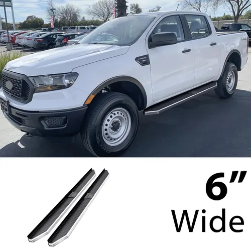 Miniatura 2 de HD Ridez Estribo de estilo plano pulido compatible con Ford Ranger SuperCrew Cab 2019-2023 de 4 puertas (barras laterales de escalones laterales)