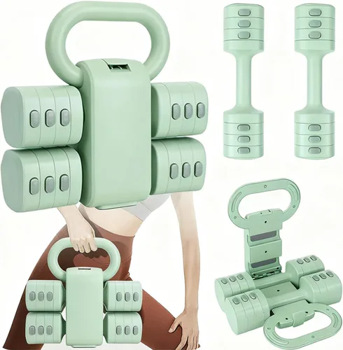Miniatura 9 de Juego de mancuernas ajustables de 2, juego de 4 en 1 de pesas libres para mujeres con ajuste rápido, cada juego de pesas de mano de 2 libras, 3