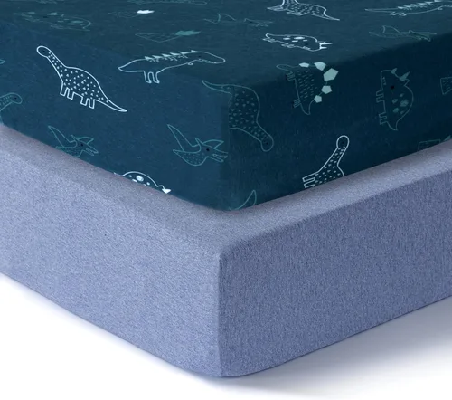 Miniatura 9 de Dreamology Sábanas de cuna estándar 100% algodón para niños y niñas, sábanas bajeras de algodón para cuna, para niñas, niños y camas de niños