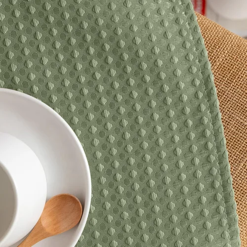Miniatura 7 de Cenefa con textura de tejido waffle para cocina, cortinas de ventana impermeables (60 x 18 pulgadas, Sage, un panel)