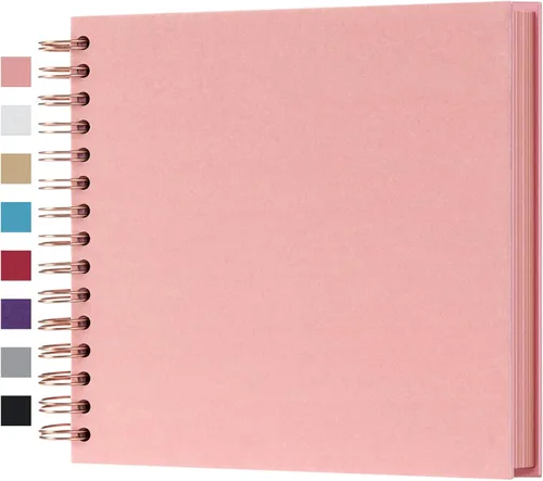Miniatura 22 de potricher Álbum de scrapbook DIY de 10 x 10 pulgadas, 80 páginas de papel kraft grueso negro en blanco, libro de recuerdos para bodas y aniversarios