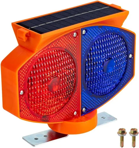 Miniatura 8 de Luz solar estroboscópica de advertencia, 3 modos de funcionamiento, luces de tráfico intermitentes rojas y azules de doble cara, inalámbricas