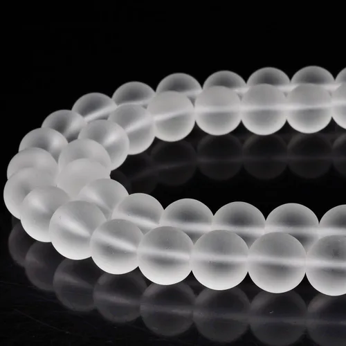 Miniatura 19 de RUBYCA Natural AAA Grado Blanco Claro Cuarzo Cristal Crackle Redondo Perlas Joyería Fabricación 1 Strand 0.157 in