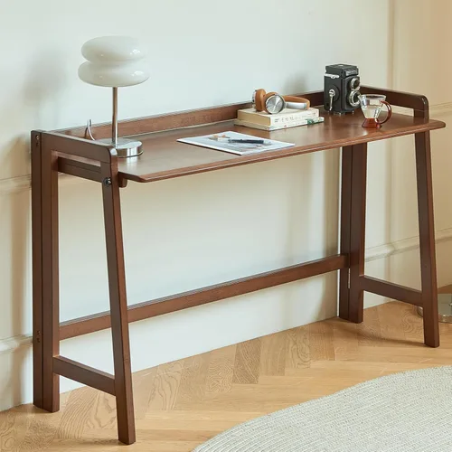 Miniatura 12 de Escritorio plegable de madera maciza, mesa moderna de mediados de siglo, escritorio plegable para computadora de escritura de 47 pulgadas