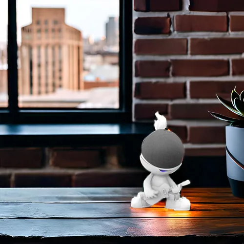 Miniatura 3 de Splin Soporte de mesa compatible con Amazon Alexa Smart Speaker Echo Dot (4ª y 5ª generación) y Apple HomePod Mini, Star Boy Blanco