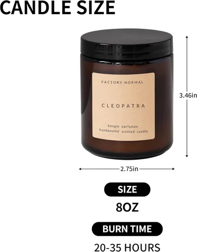 Miniatura 7 de Vela perfumada de soja en tarro de ámbar vela de perfume aroma curativo regalo (8 onzas, Cafe Au Lait)
