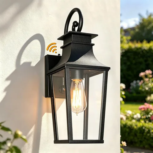 Miniatura 8 de ALVIME - Lámpara de pared para exteriores, 17 pulgadas, color negro mate, resistente al agua, para casa, entrada, puerta delantera, porche, patio