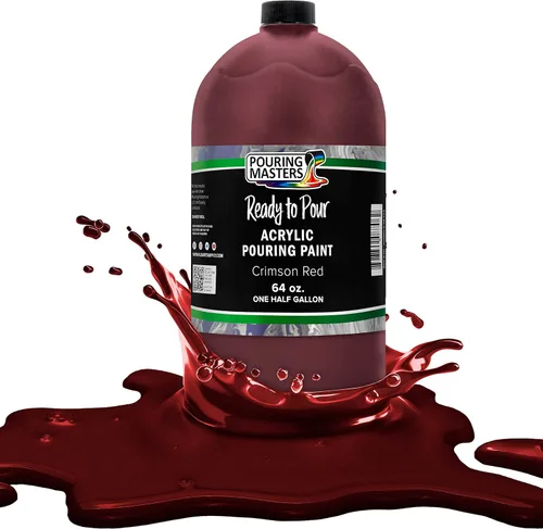 Miniatura 39 de POURING MASTERS Pintura Acrílica Roja Carmesí Lista para Verter - Premium de 8 Onzas Premezclada a Base de Agua - para Lienzo, Madera, Papel, Rojo