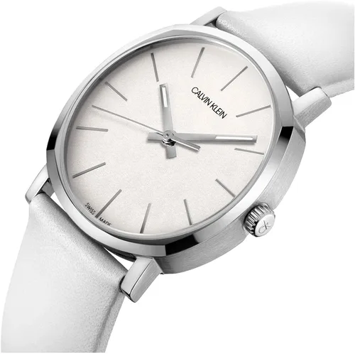 Miniatura 2 de Calvin Klein K8Q331L2 Posh Reloj de cuero con esfera blanca de 1260in para mujer Movimiento de cuarzo