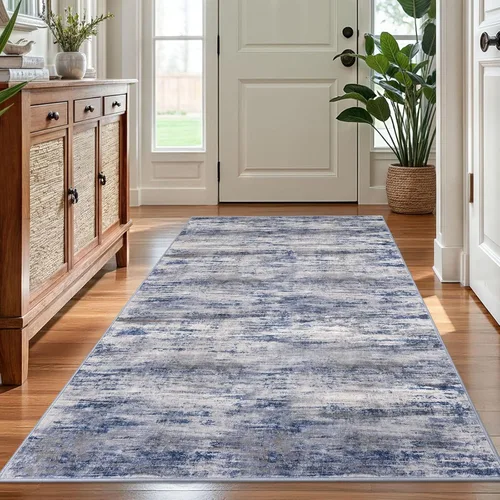 Miniatura 109 de KOZYFLY – Alfombra de pasillo moderna y lavable de diseño abstracto verde, 2 x 5 pies, antideslizante, suave y de pelo corto, ideal para cocina
