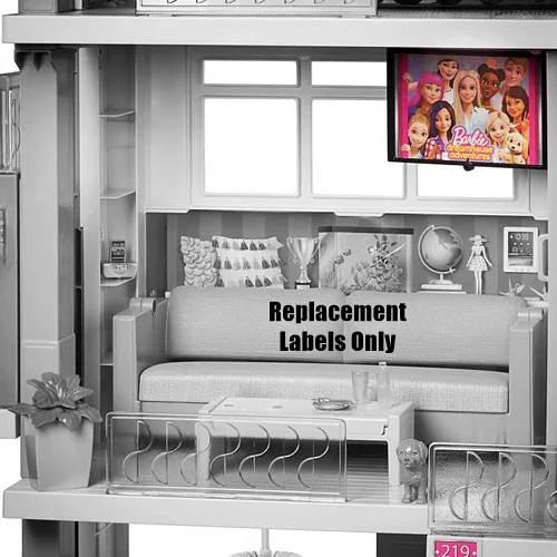 Miniatura 4 de Piezas de repuesto de Barbie Dreamhouse ~ FHY73 – Incluye 9 etiquetas de repuesto para la casa de muñecas Dreamhouse Adventure