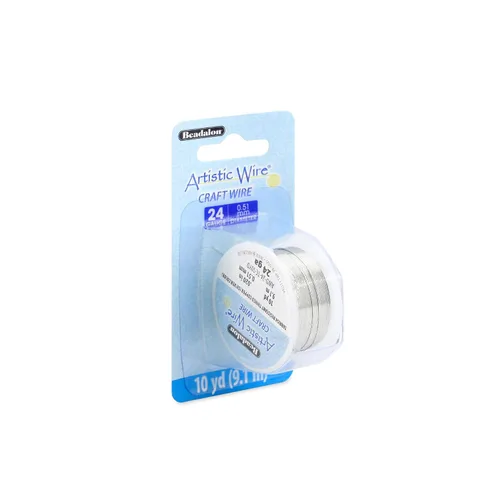 Miniatura 28 de Artistic Wire Alambre de Cobre Coloreado Plateado en Plata Resistente al Deslustre para Manualidades y Envolver Joyería, Resistente al Deslustre