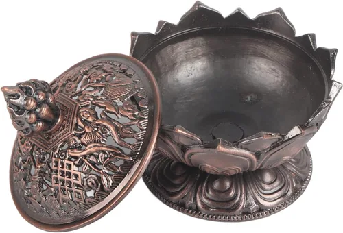 Soporte para incienso vintage, decoración elegante para el hogar (bronce rojo)