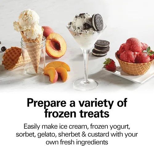 Miniatura 3 de Máquina compacta para hacer helados de 10.1 fl oz, pantalla digital, máquina de yogur congelado para postres rápidos para uso doméstico y cocina