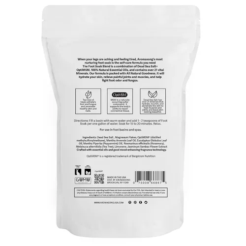Miniatura 9 de Aromasong Remojar pies de árbol de té con copos de magnesio y sales de remojo de pies del mar muerto, aceite de árbol de té de pedicura para pies