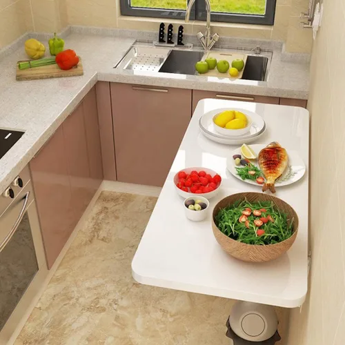 Miniatura 2 de Mesa de comedor de cocina plegable e invisible para montar en la pared, mesa flotante multifunción para ordenador portátil, mesa de tocador