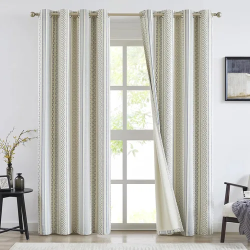 Miniatura 11 de Melodieux Cortinas bohemias 80% opacas de 63 pulgadas de largo para dormitorio, sala de estar, oscurecimiento de sala de estar, cortinas