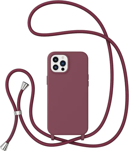 Miniatura 48 de ZTOFERA Funda Crossbody para iPhone 15 Pro con Correa de Cordón Ajustable, Funda Suave de Silicona Líquida para iPhone 15 Pro 6.1 pulgadas - Rosa