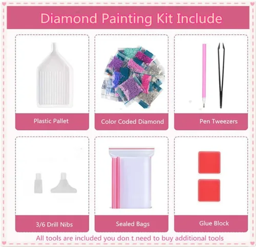 Miniatura 7 de Pintura con diamantes de 19.7 x 59.1 in, 5D para bricolaje, pintura completa por número para adultos, accesorios de arte y manualidades, punto