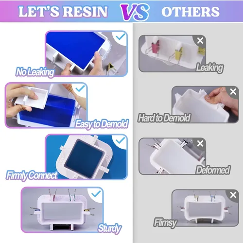 Miniatura 3 de LET'S RESIN Carcasa de Molde Ajustable para Fabricación de Moldes de Silicona (No para Uso Directo de Resina), Molde de Silicona para Fabricación
