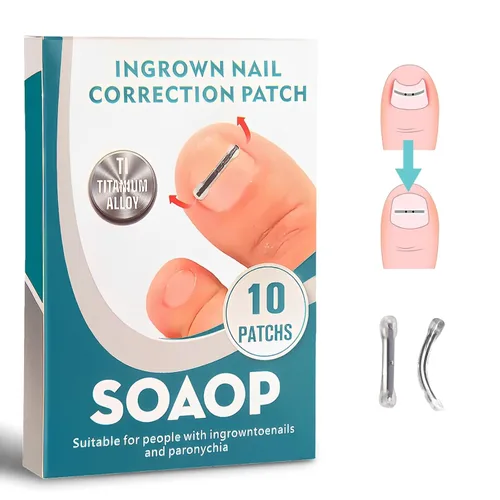 Herramienta de tratamiento de uñas encarnadas de aleación de titanio, kit de eliminación de uñas de los pies para reparación de uñas curvas, 10