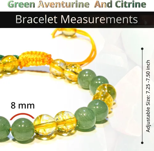 Miniatura 246 de Adjustable Crystal Bracelet – Gemstone Bead Bracelet with Adjustable Macrame String – Chic Gemstone Bracelet for Men and Women – 8mm Round Healing