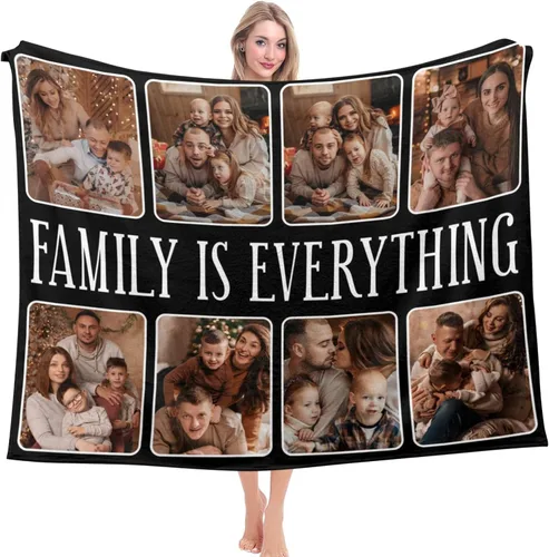 Miniatura 21 de Manta de arcoíris personalizada para familia, adultos, niños, mantas con nombre personalizado con patrón de arco iris para niños y niñas, lindas