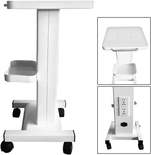 Miniatura 5 de Carrito de esteticista prémium con ruedas y enchufe, carrito de salón con asa, capacidad de peso de 110 libras, ideal para uso en spa de belleza
