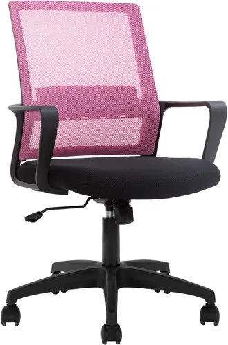 Miniatura 10 de Silla de oficina ergonómica de escritorio, silla de malla para computadora, respaldo medio, silla giratoria de malla para oficina en casa, silla