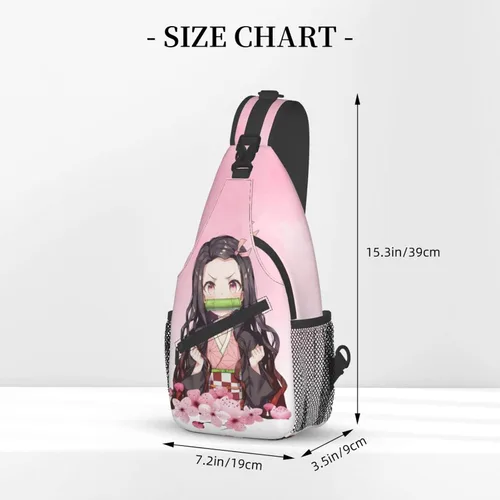 Miniatura 2 de Aolazw Mochila de anime Nezukos unisex cruzada mochila manga solo hombro bolsa pecho bolsa Cosplay Daypack, N3, Mochilas Sling