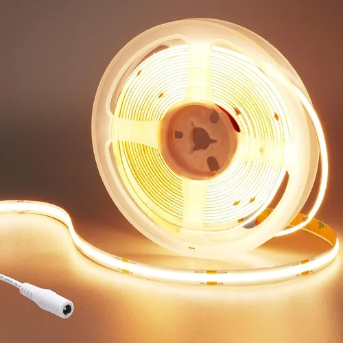 Miniatura 19 de Tira de Luces LED COB de 49.2 pies/15M CC 24V Blanco Frío 6000K 5760LEDs CRI 93+ 11000lm Brillo Uniforme IP20 No Impermeable Luces de Cinta LED