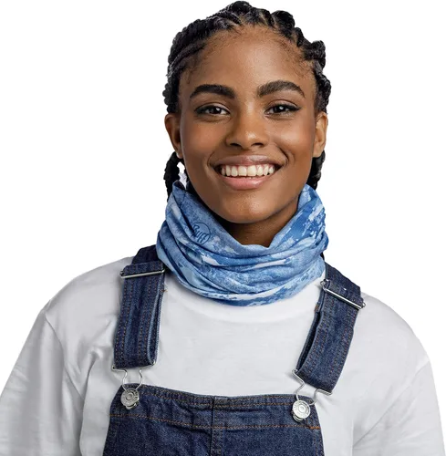 Miniatura 2 de BUFF CoolNet UV Polaina para el cuello, Protección solar UPF 50, Transpirable, Versátil, Mascarilla de secado rápido, Negro y Azul, Talla para Lazs